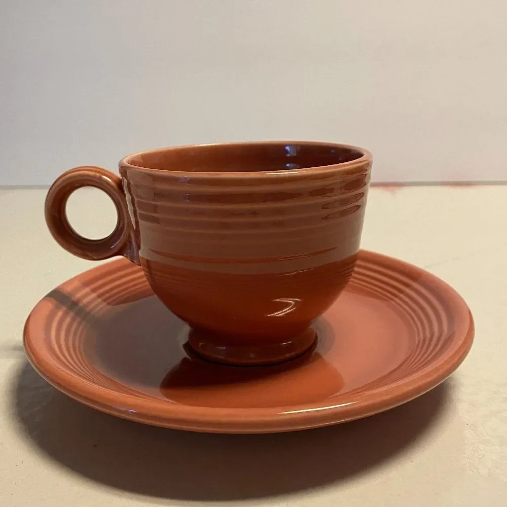 Vintage Retired Color Vintage Rose Coffee Tea Cup and Saucer